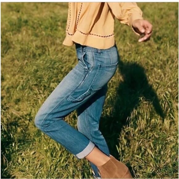 Anthropologie Pilcro & The Letterpress Relaxed Fit Distressed Carpenter Jeans - Picture 1 of 16